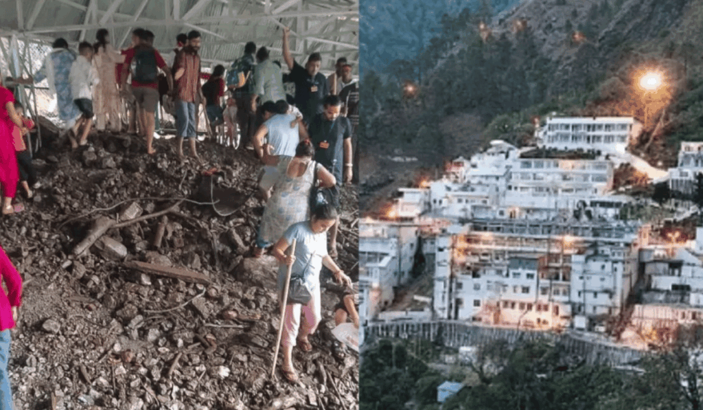 Tragedy and Turmoil: Landslide Disrupts Vaishno Devi Yatra, 2 Pilgrims Killed, Services Suspended