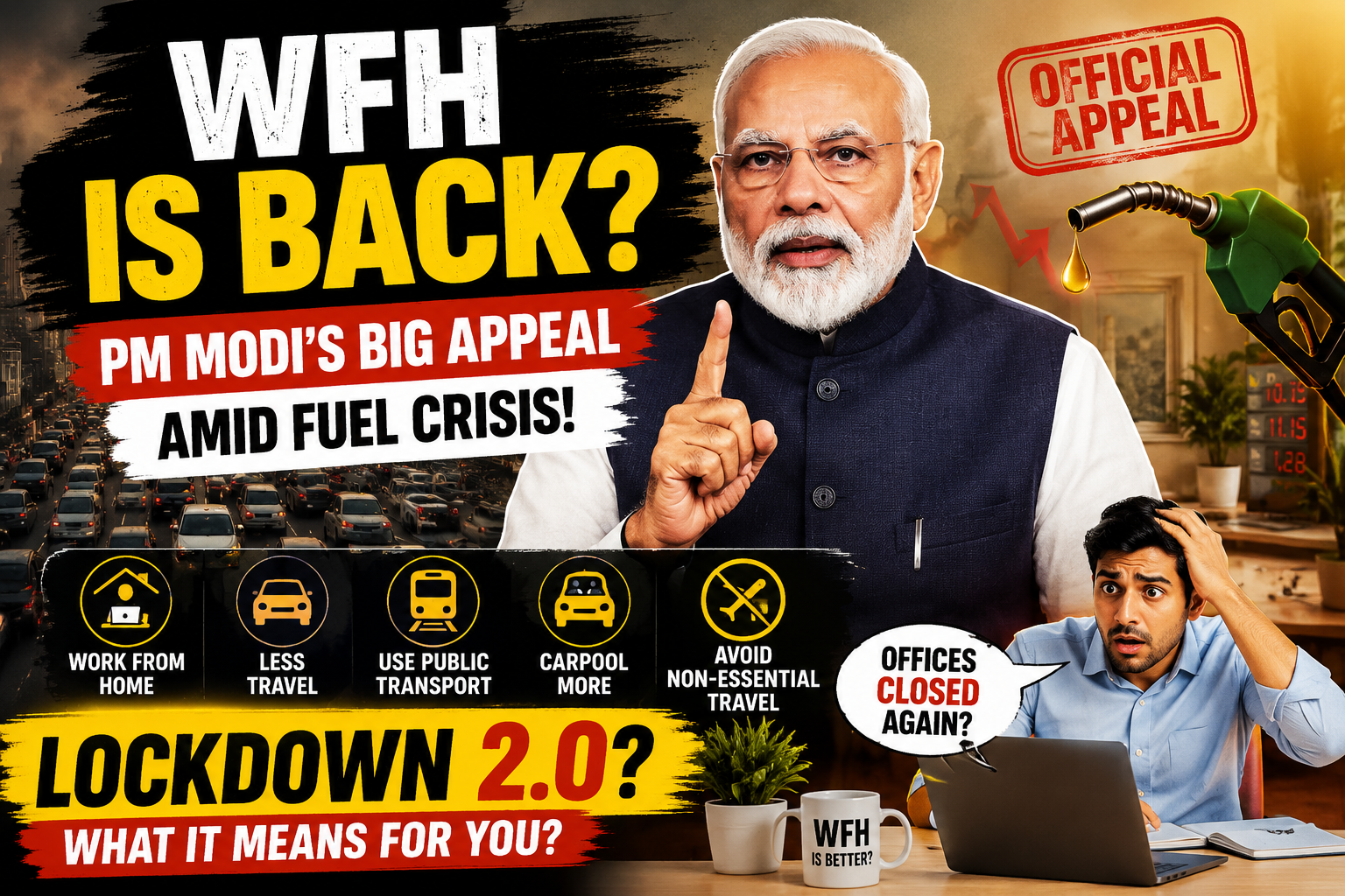 WFH Narendra Modi: Why PM Modi’s Work From Home Appeal Is Trending Across India in 2026
