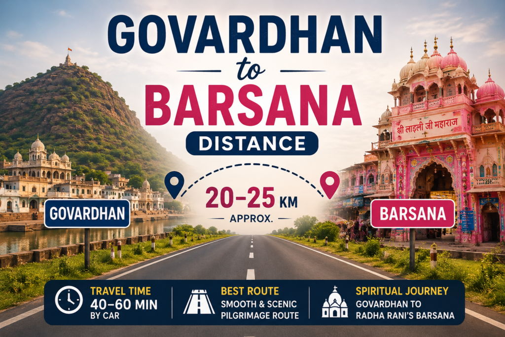 govardhan to barsana distance