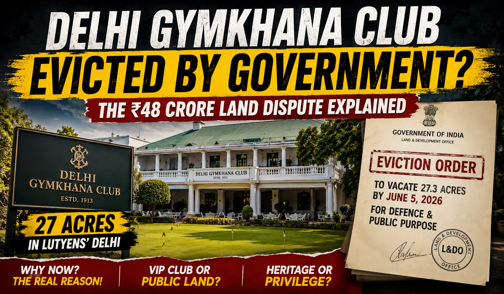 Delhi Gymkhana Club Row Explained: Why The Government Wants India’s Most Exclusive Club To Vacate