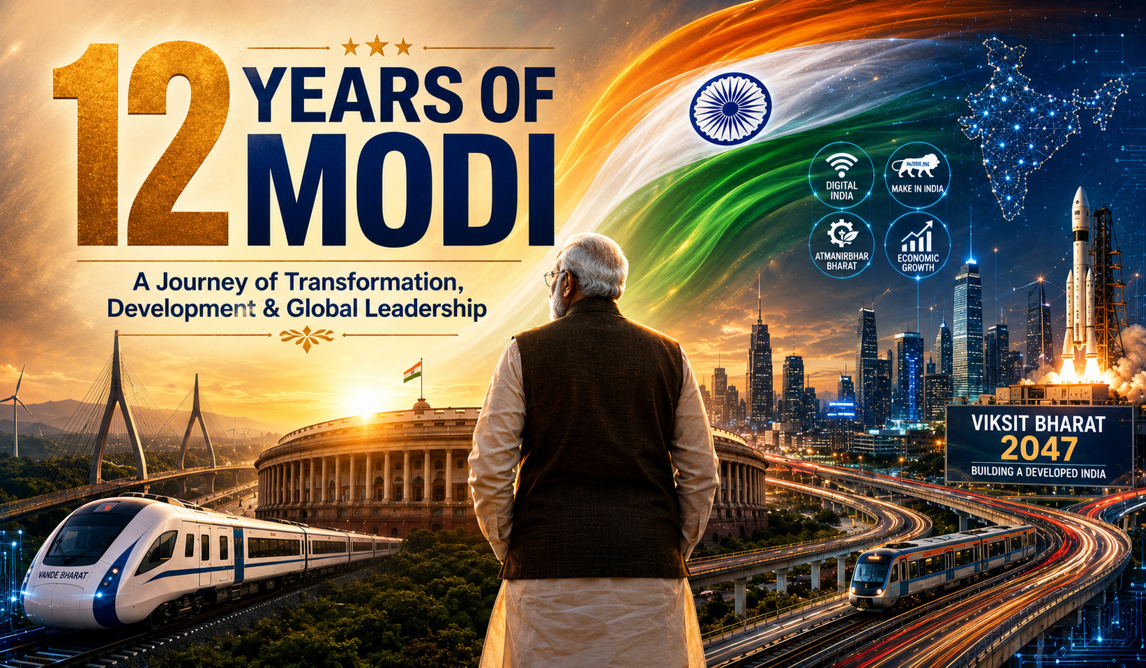 PM Modi Marks 12 Years as Prime Minister, Setting New Political Milestones