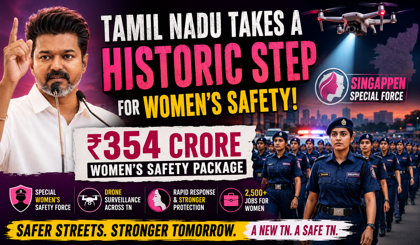 Tamil Nadu Launches ₹354-Crore Women’s Safety Package, Introduces Special Women’s Safety Force