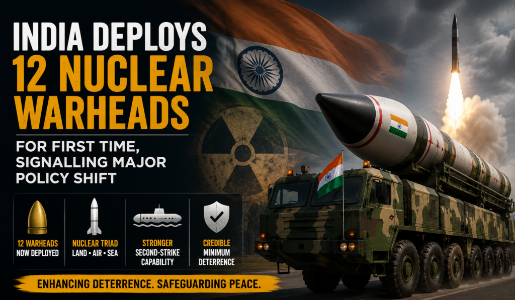 India deploys 12 nuclear warheads