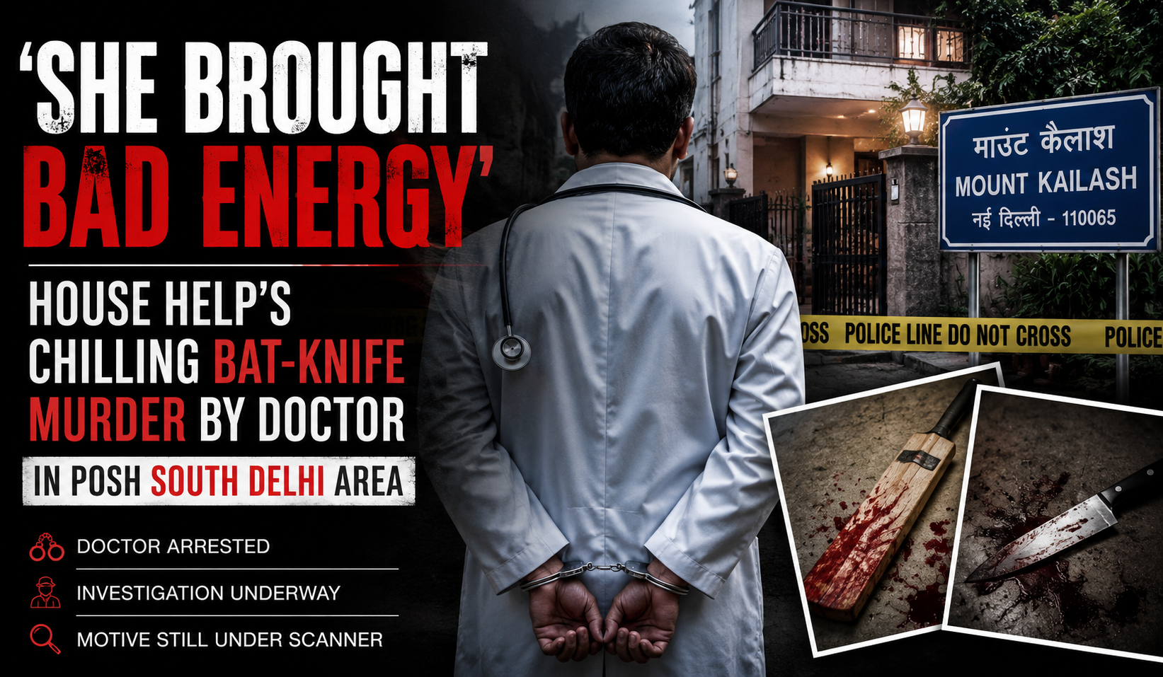 South Delhi Doctor-House Help Murder Case: ‘Bad Energy’ Remark Sparks Shock and Investigation