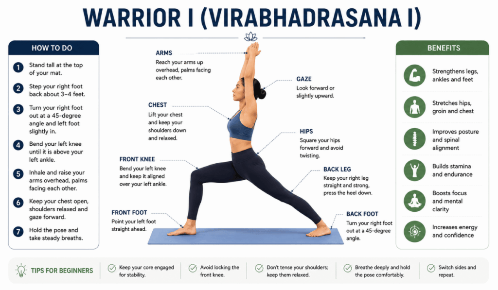 Warrior I (Virabhadrasana I)